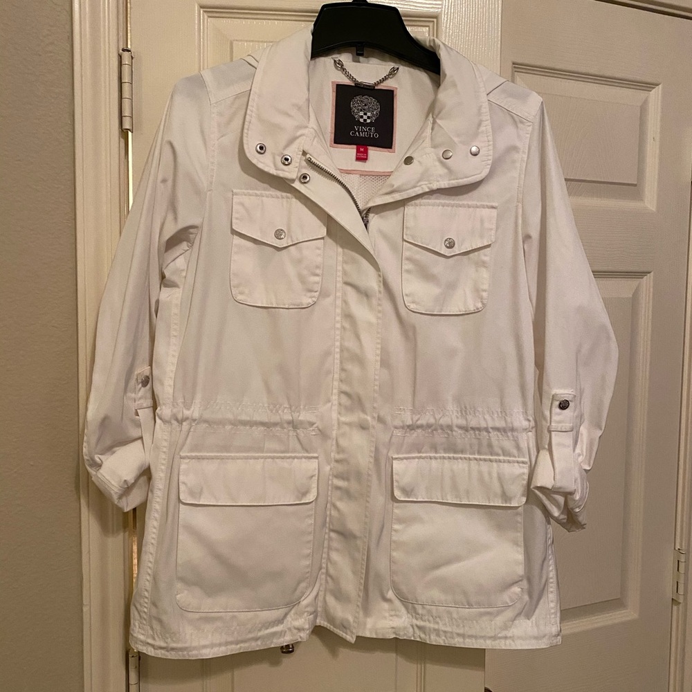 White rain jacket